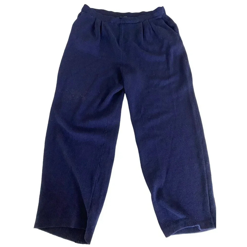 St. John Basics Women's Elastic Waist Pull On Fleece Cropped Pant Size 8